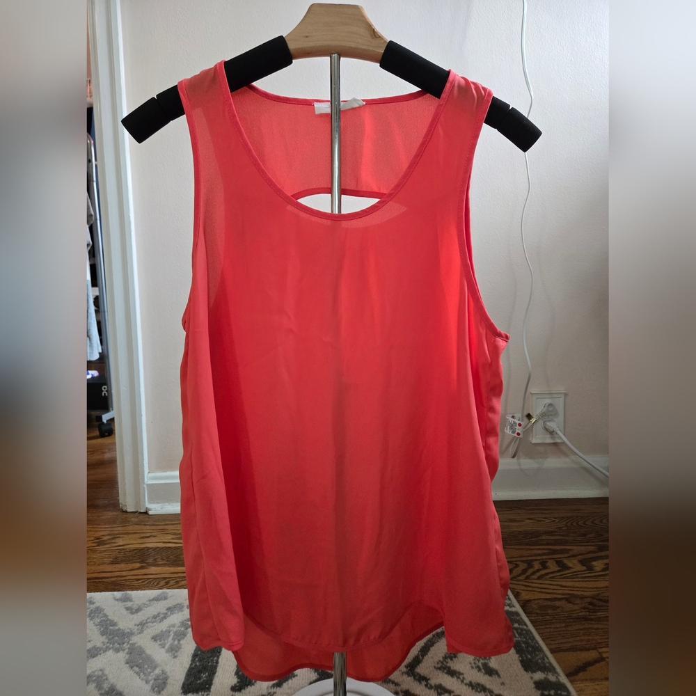 Coral/Pink Tank with cut out in back